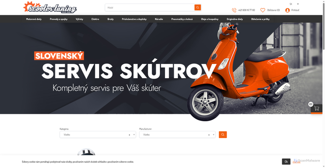 Security scan screenshot of https://scooter-tuning.sk