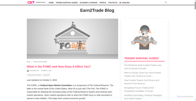 Security scan screenshot of https://earn2trade.com/blog/what-is-the-fomc/