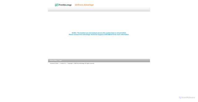 Security scan screenshot of https://wellness.fadv.com