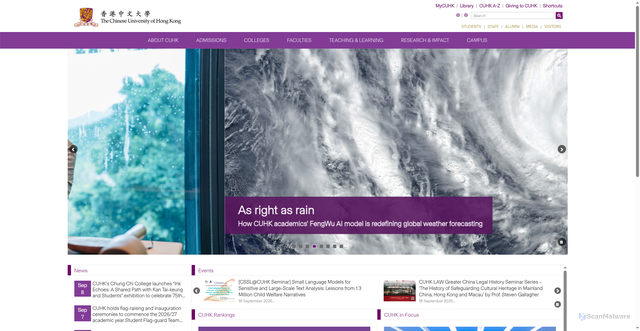 Security scan screenshot of https://www.cuhk.edu.hk