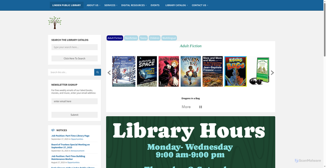 Security scan screenshot of https://lindenlibrary-nj.gov/