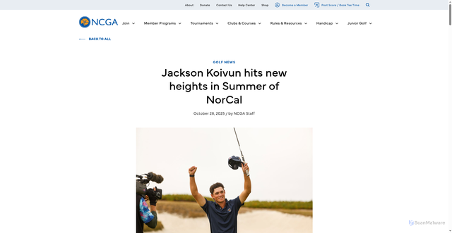 Security scan screenshot of https://blog.ncga.org/jackson-koivun-hits-new-heights-in-summer-of-norcal