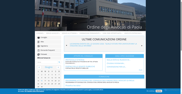 Security scan screenshot of https://www.ordineavvocati-paola.it