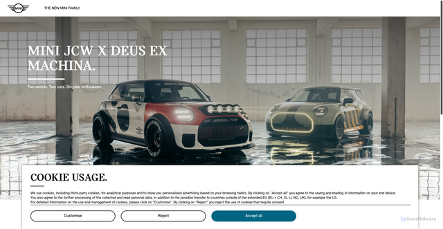 Security scan screenshot of https://www.mini.com/en_MS/home.html