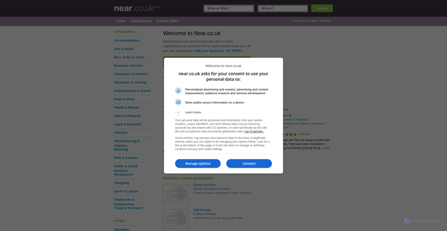 Security scan screenshot of https://near.co.uk