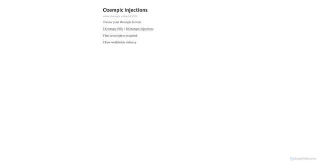 Security scan screenshot of https://telegra.ph/Ozempic-Injections-05-24-45737