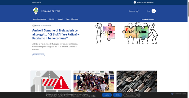 Security scan screenshot of https://www.comune.treia.mc.it