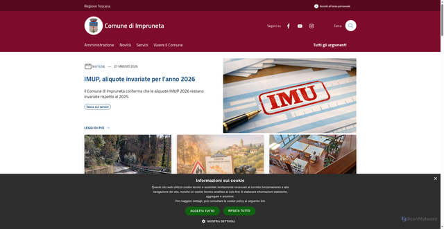 Security scan screenshot of https://www.comune.impruneta.fi.it