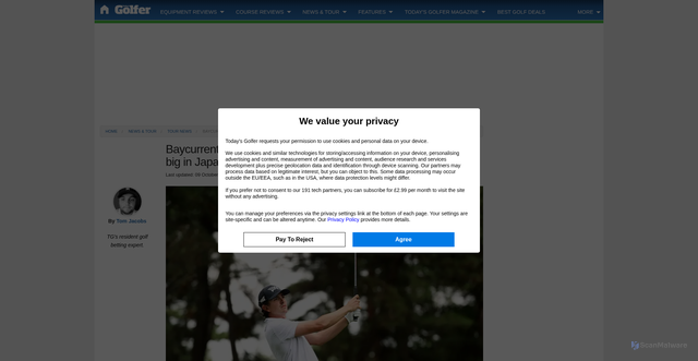 Security scan screenshot of https://www.todays-golfer.com/news-and-events/tour-news/2025-baycurrent-classic-betting-tips/
