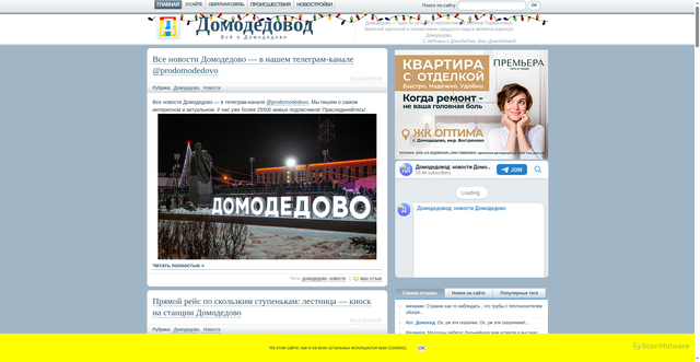 Security scan screenshot of https://domodedovod.ru