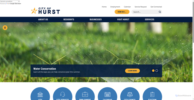 Security scan screenshot of https://www.hursttx.gov/