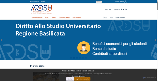 Security scan screenshot of https://www.ardsubasilicata.it/
