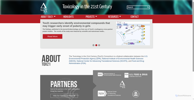 Security scan screenshot of https://tox21.gov/