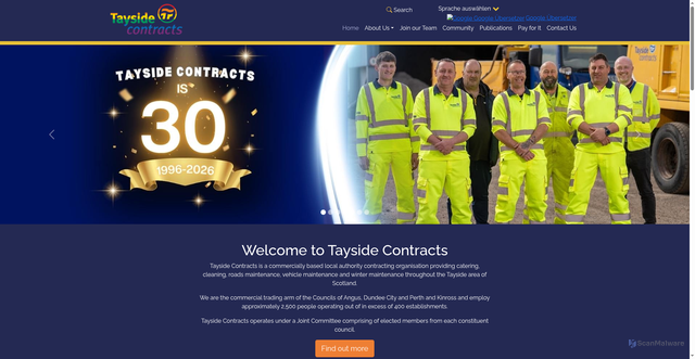 Security scan screenshot of http://www.tayside-contracts.co.uk