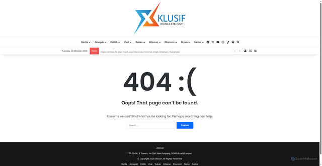 Security scan screenshot of https://xklusif.my/wp-admin/css/colors/coffee/pw/index.html?e=info@boxingticket.com
