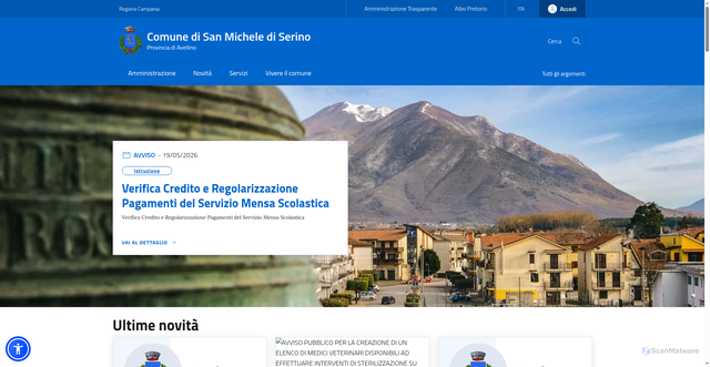 Security scan screenshot of https://www.comune.sanmichelediserino.av.it