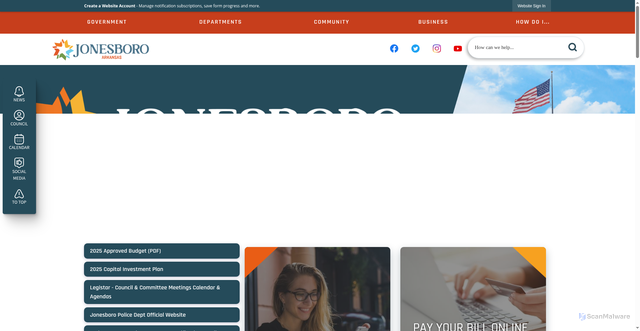 Security scan screenshot of https://jonesboroar.gov/