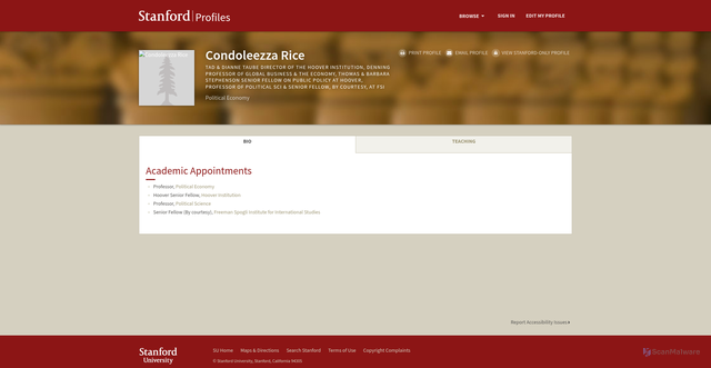 Security scan screenshot of https://profiles.stanford.edu/condoleezza-rice
