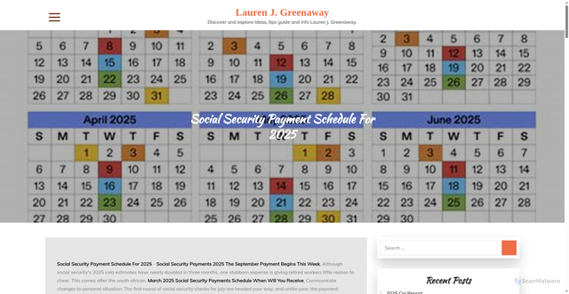 Security scan screenshot of https://laurenjgreenaway.pages.dev/isvgl-social-security-payment-schedule-for-2025-fkdyq/