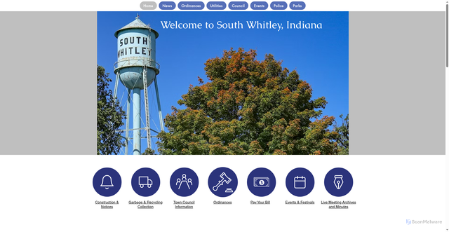 Security scan screenshot of https://www.southwhitley.gov/