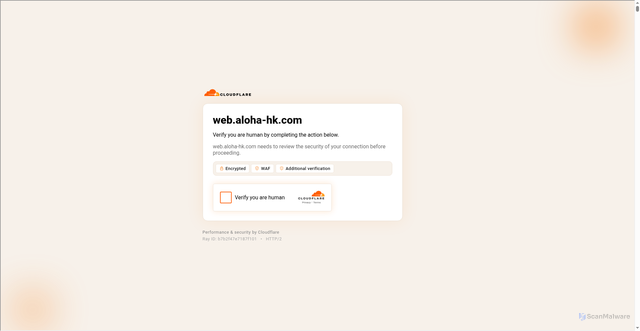 Security scan screenshot of https://web.aloha-hk.com/