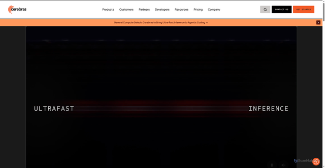 Security scan screenshot of https://cerebras.ai