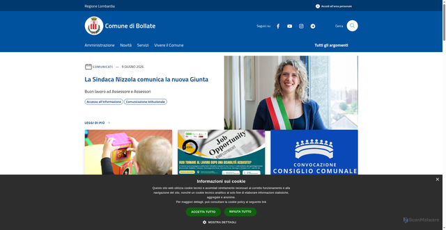 Security scan screenshot of https://www.comune.bollate.mi.it