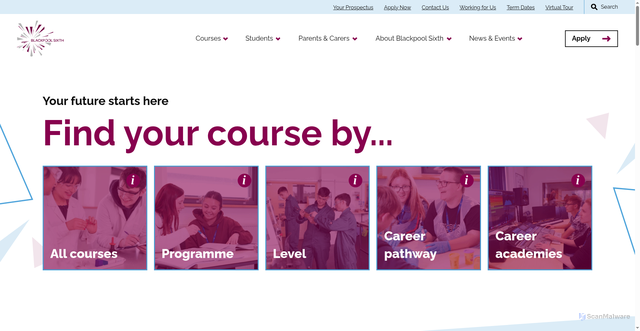 Security scan screenshot of https://www.blackpoolsixth.ac.uk/