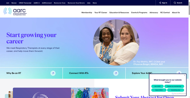 Security scan screenshot of https://aarc.org