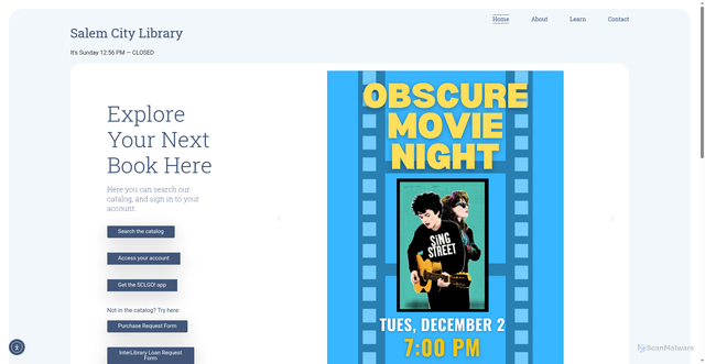 Security scan screenshot of https://salemutahlibrary.gov/