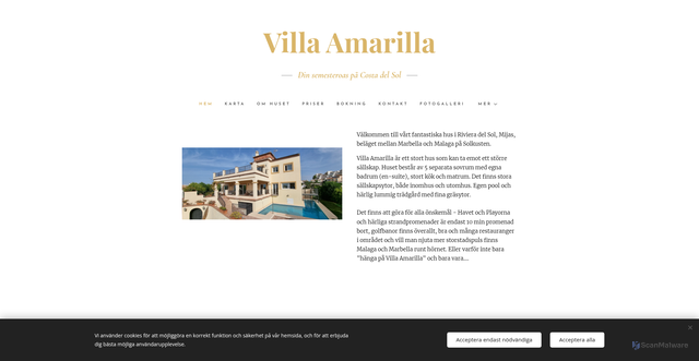 Security scan screenshot of https://villaamarillacostadelsol.se
