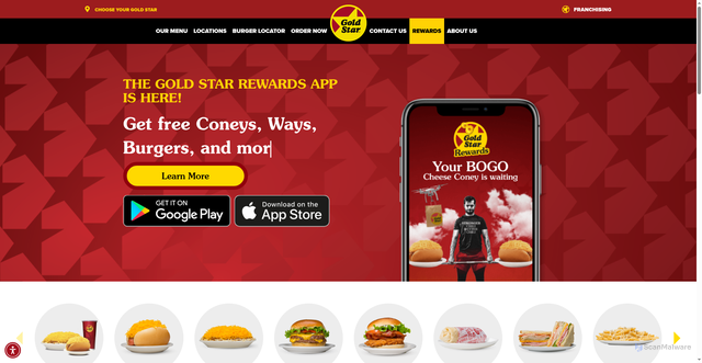 Security scan screenshot of https://goldstarchili.com/