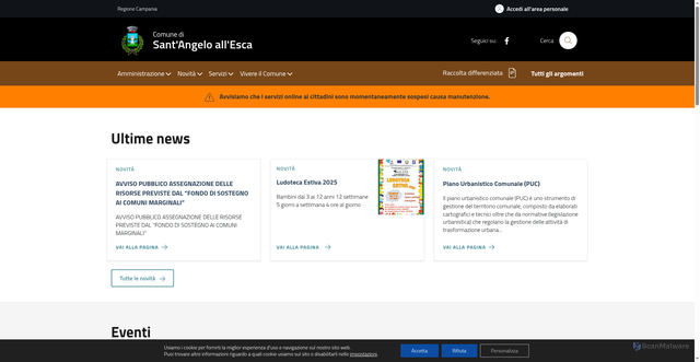 Security scan screenshot of https://comune.santangeloallesca.av.it/