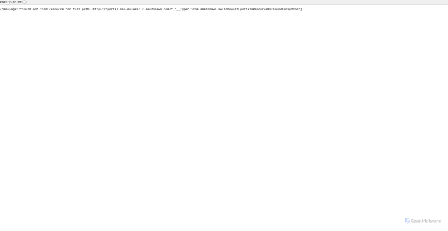 Security scan screenshot of https://portal.sso.eu-west-2.amazonaws.com