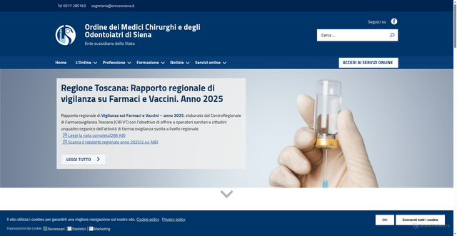 Security scan screenshot of https://www.omceosiena.it