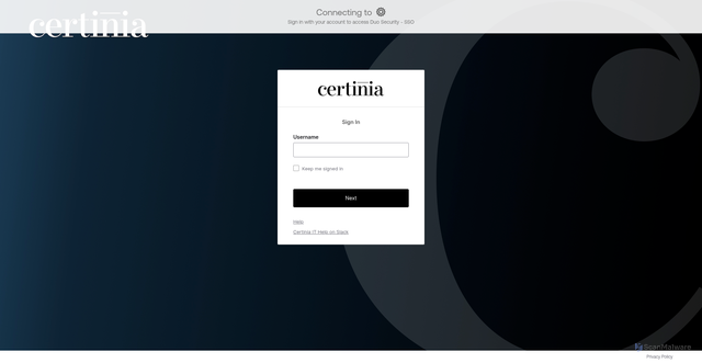 Security scan screenshot of https://financialforce.login.duosecurity.com