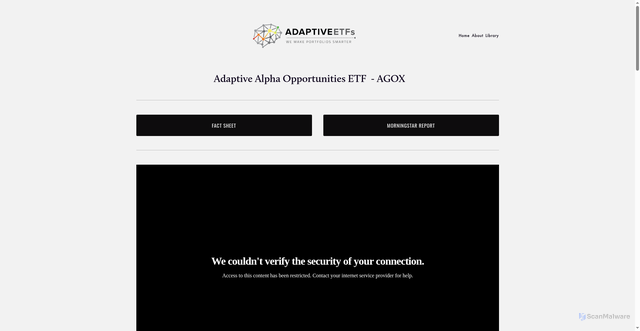 Security scan screenshot of https://www.adaptiveetfs.com/agox