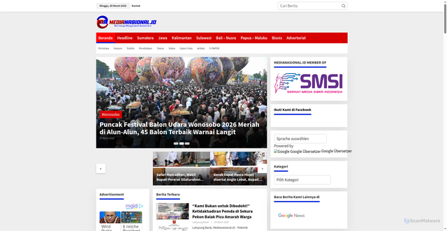 Security scan screenshot of https://medianasional.id