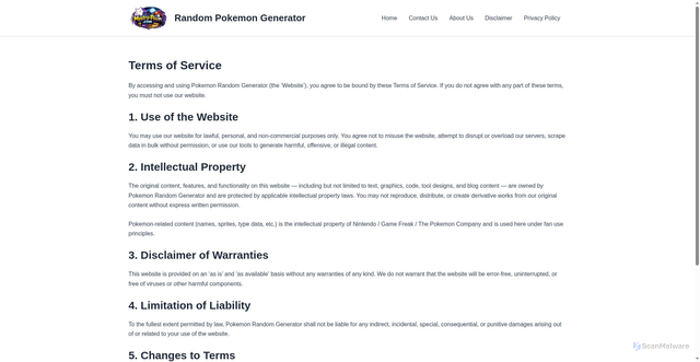 Security scan screenshot of https://mystry-poke.com/terms-of-service/