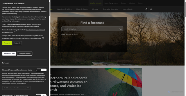 Security scan screenshot of https://www.metoffice.gov.uk/
