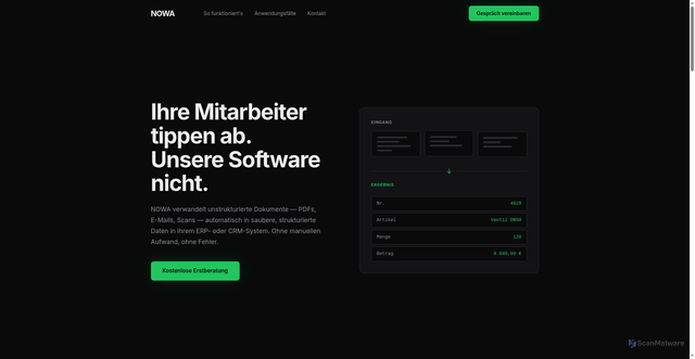 Security scan screenshot of http://nowa.industries/