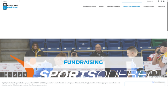 Security scan screenshot of https://curling-quebec.qc.ca/services-for-clubs/fundraising/?lang=en