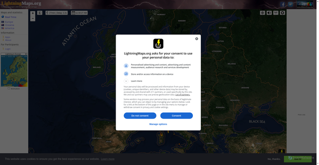 Security scan screenshot of https://www.lightningmaps.org/