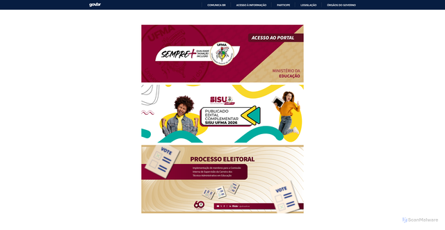 Security scan screenshot of http://www.ufma.br