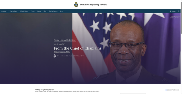 Security scan screenshot of https://mcr.scholasticahq.com/article/142449-from-the-chief-of-chaplains