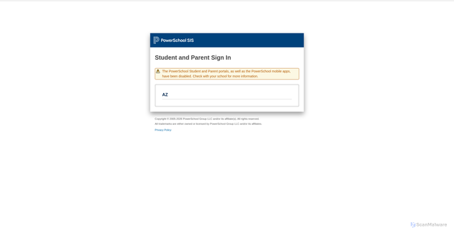 Security scan screenshot of basised-az.powerschool.com