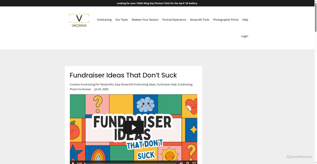 Security scan screenshot of https://www.vacanva.com/blog/fundraiser-ideas-that-dont-suck