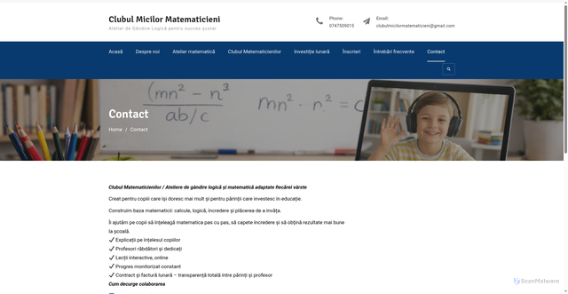 Security scan screenshot of https://matematicaonline.ro/meditatii-la-matematica-online-pentru-copiii-din-clasele-i-viii/