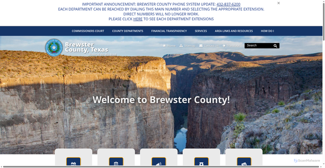 Security scan screenshot of https://www.brewstercounty.gov/