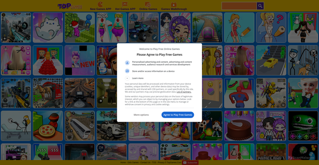 Security scan screenshot of https://www.topgames.com